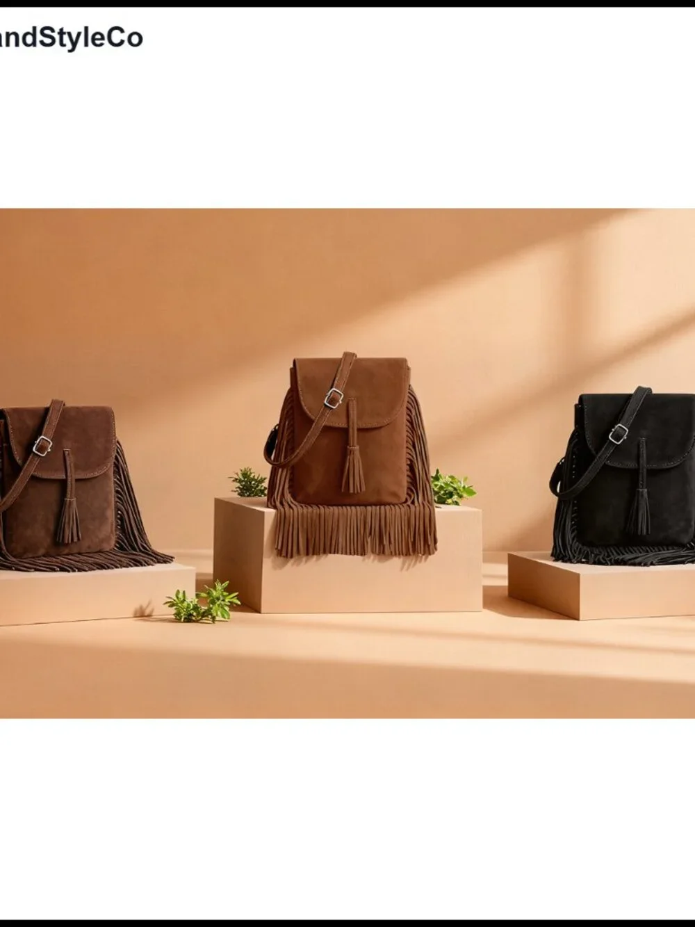 Vegan Suede Crossbody Bag RFID Blocking Phone Purse